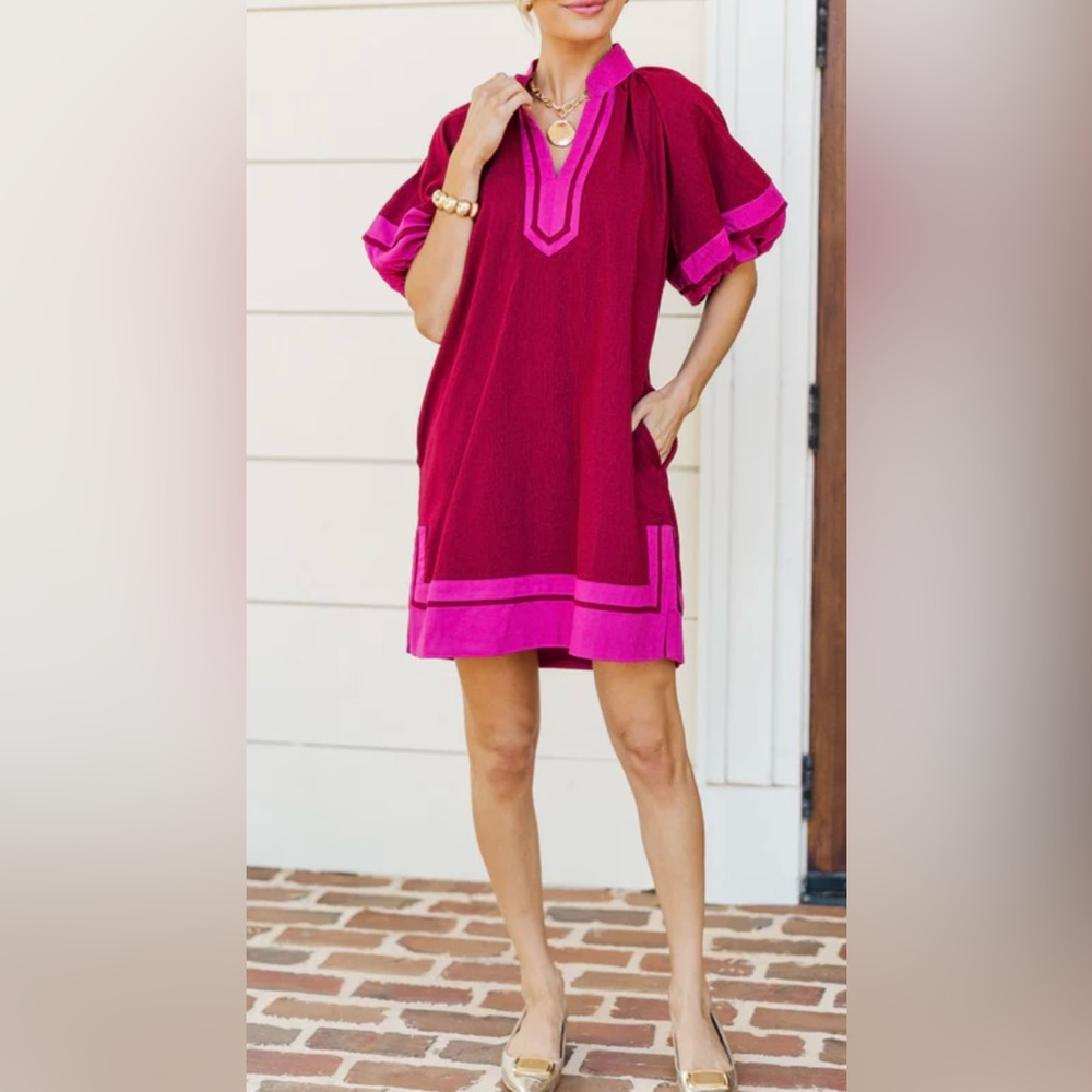 Entro Fuchsia and Magenta Dress | Size L | Gently Used Condition🩷